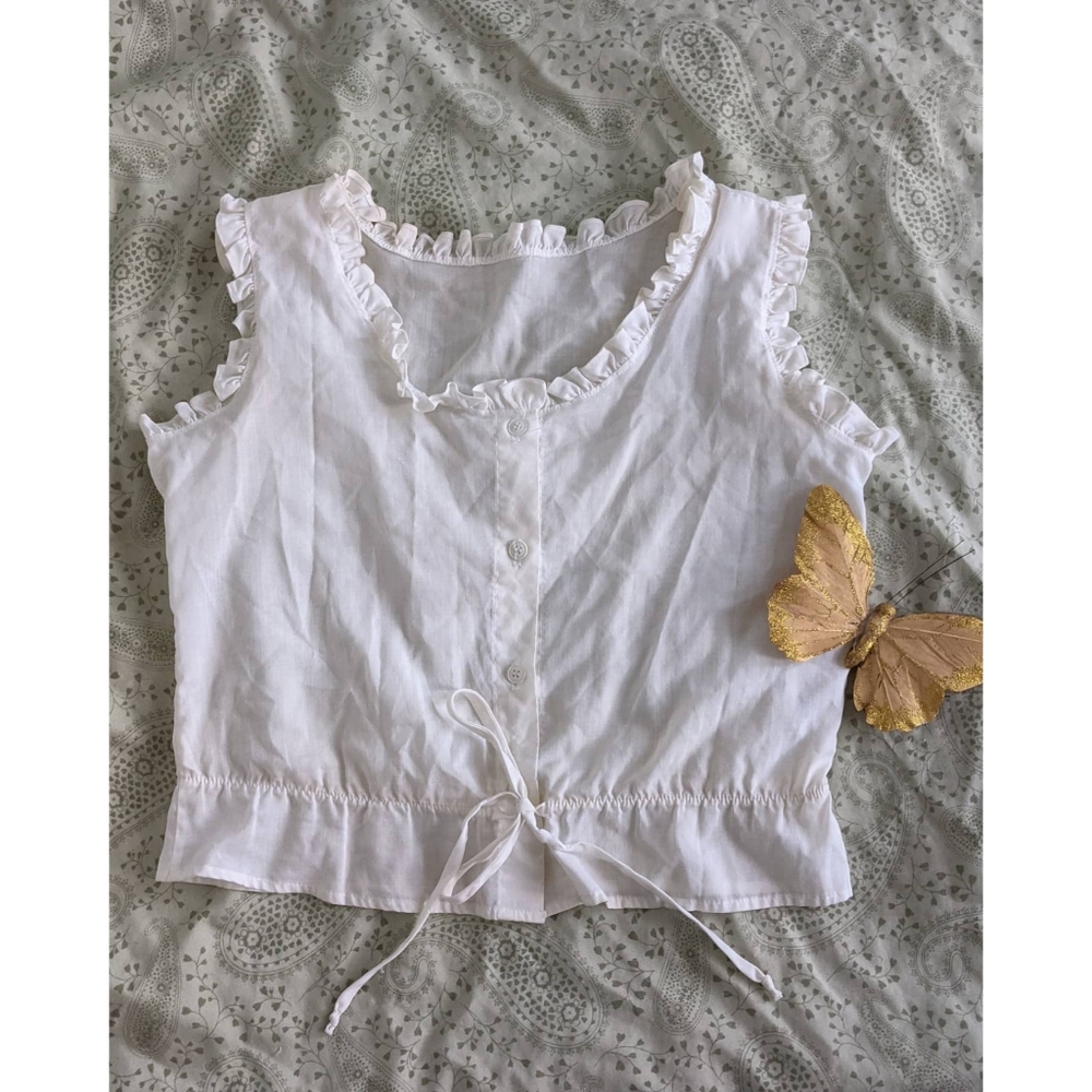 Vintage peasant style crop top